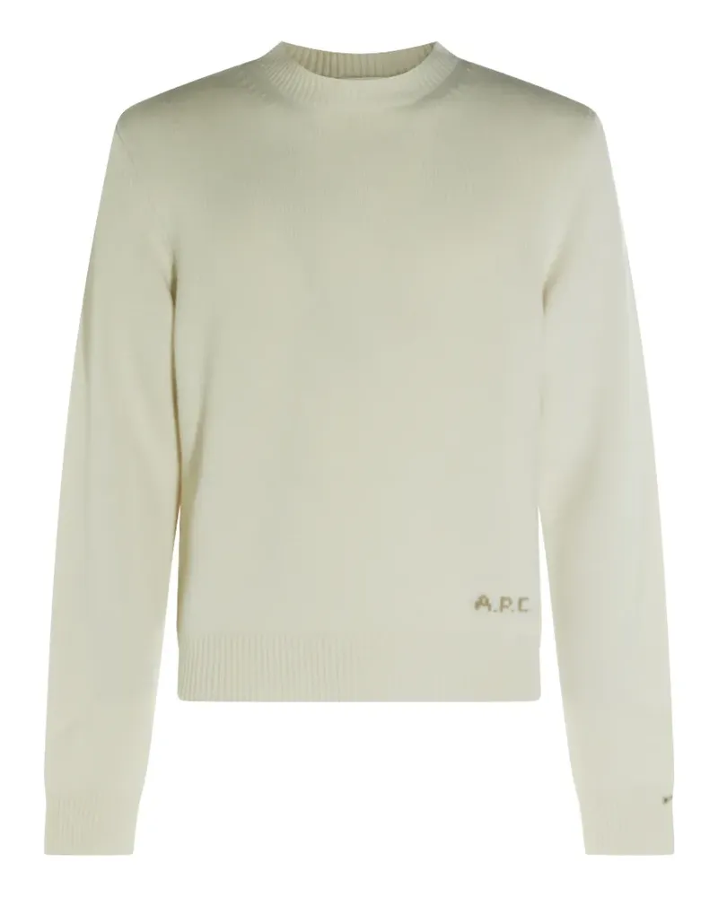 A.P.C. logo-knit wool sweatshirt - Weiß Weiß