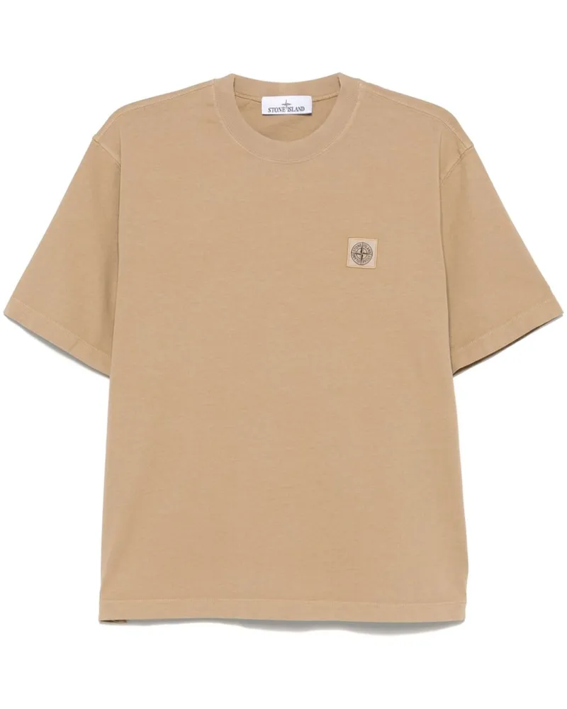 Stone Island T-Shirt mit Logo-Patch - Nude Nude