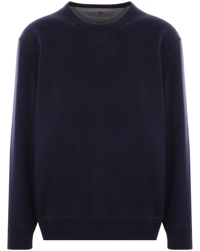 Brunello Cucinelli Sweatshirt mit Rundhalsausschnitt Blau