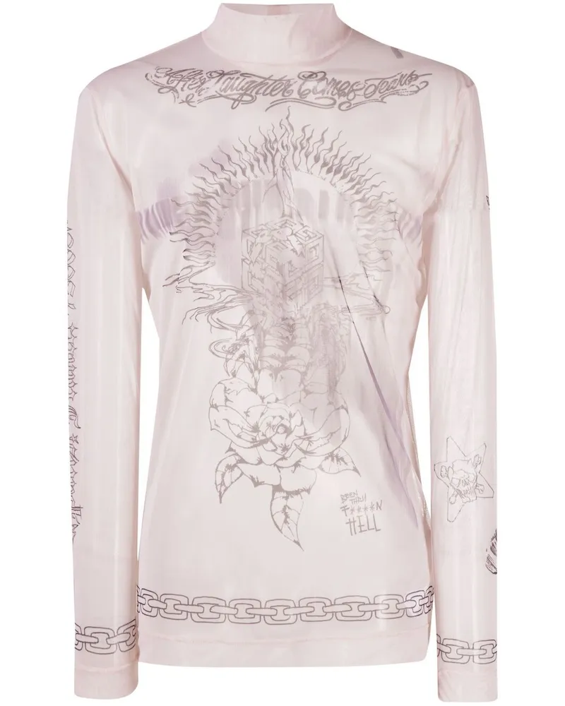 Givenchy T-Shirt mit grafischem Print - Nude Nude