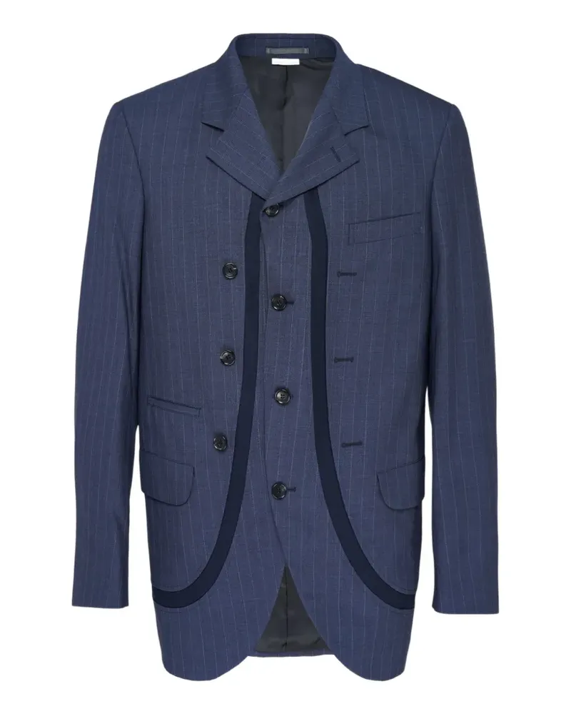 Comme des Garçons pinstripe-pattern panelled blazer - Blau Blau