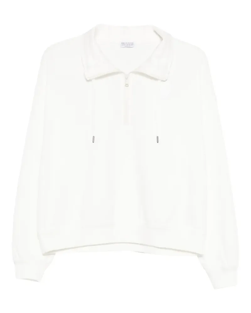 Brunello Cucinelli zip-collar sweatshirt - Weiß Weiß