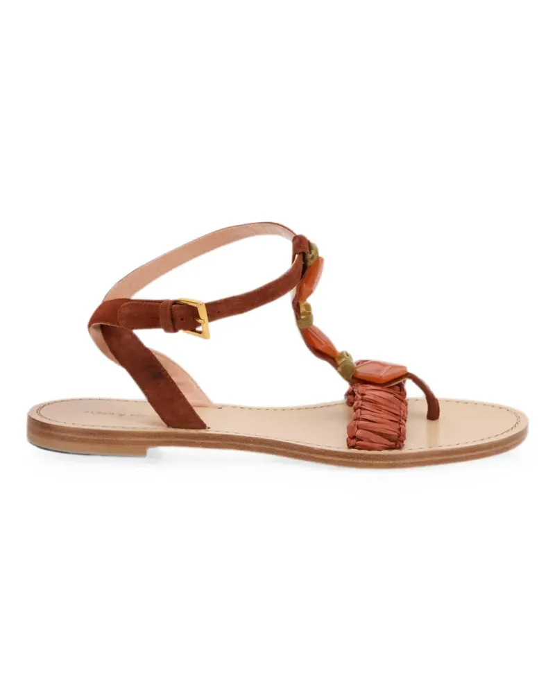 Alberta Ferretti embellished woven sandals - Braun Braun