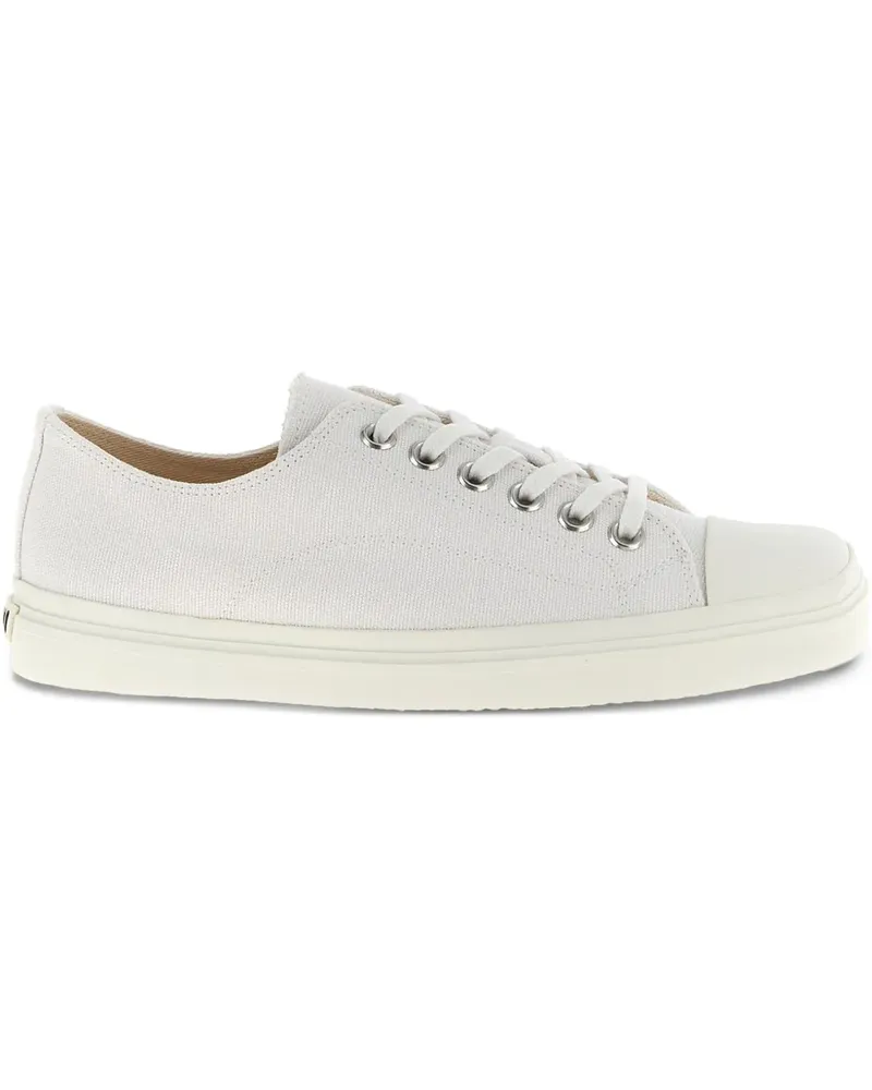 Moschino Edge Canvas-Sneakers mit eckiger Kappe - Weiß Weiß