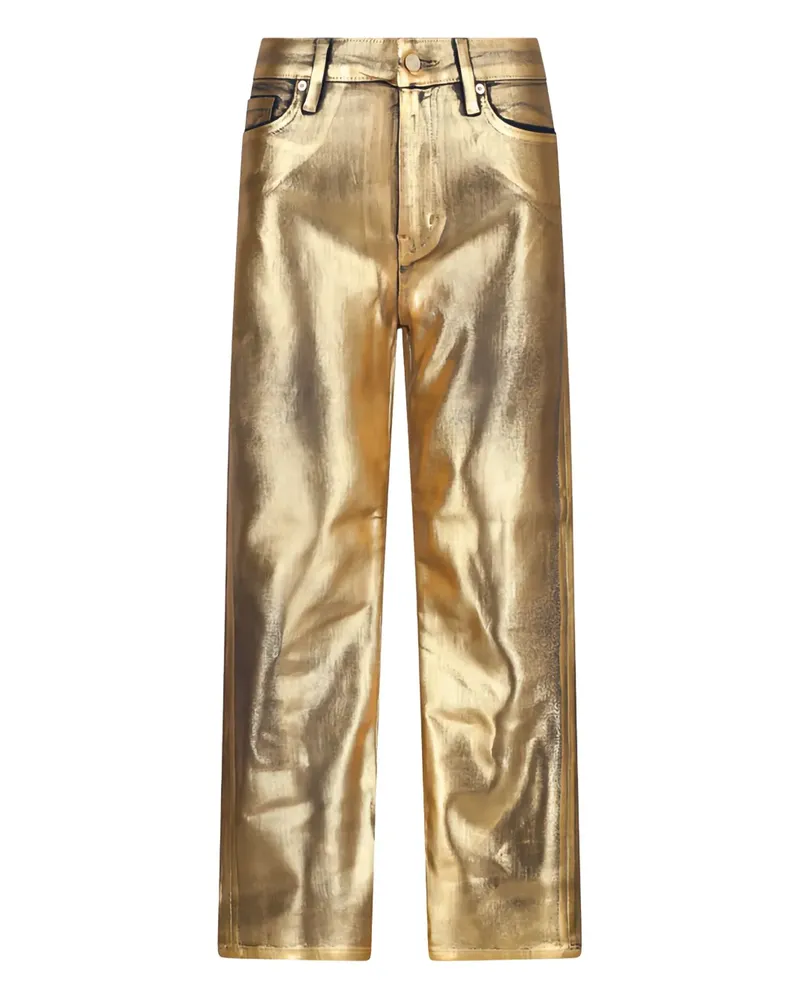 Frame Denim Hose im Metallic-Look - Gold Gold