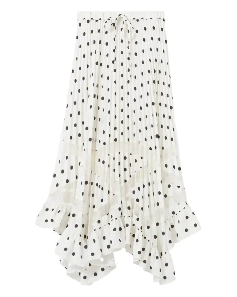 Claudie Pierlot Midirock mit Polka Dots - Weiß Weiß