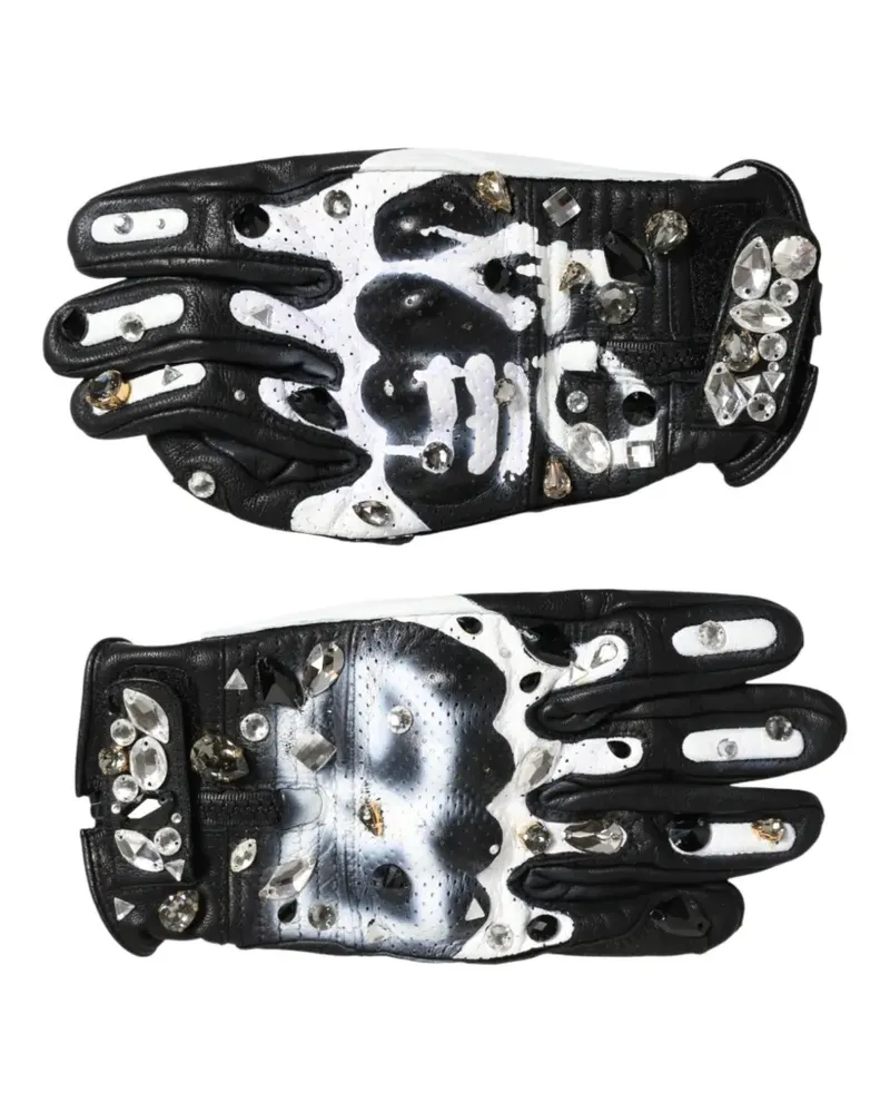 Dolce & Gabbana Handschuhe mit Graffiti-Print - Schwarz Schwarz