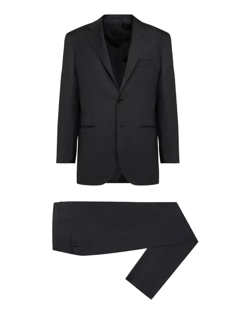 Kiton Einreihiger Blue Diamond Anzug - Schwarz Schwarz