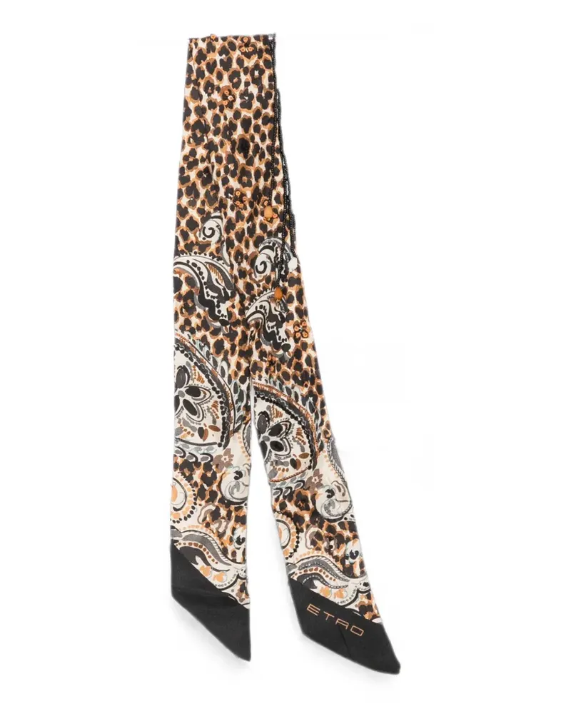 Etro Schal mit Leopardenprint und Paisleymuster - Nude Nude