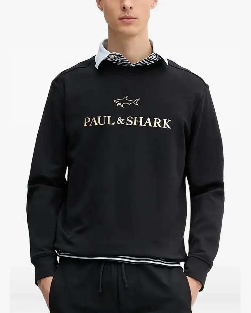 Paul & Shark Sweatshirt mit Logo-Print - Schwarz Schwarz