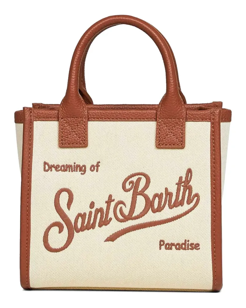 MC2 Saint Barth mini Vanity logo-embroidered tote bag - Nude Nude