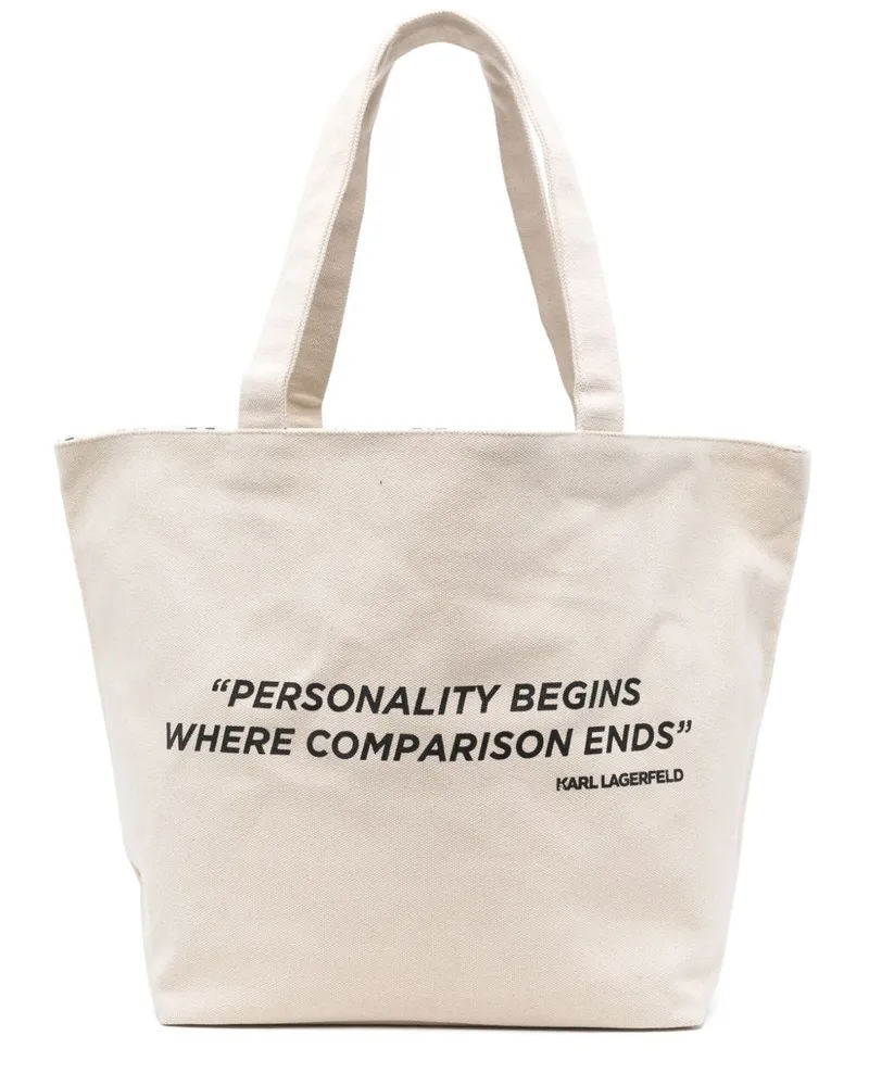 Karl Lagerfeld Tote Bag aus Baumwolle - Nude Nude