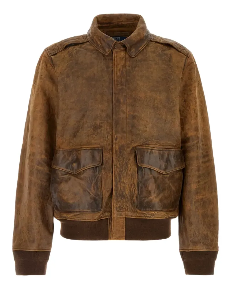 Ralph Lauren Klassische Lederjacke - Braun Braun