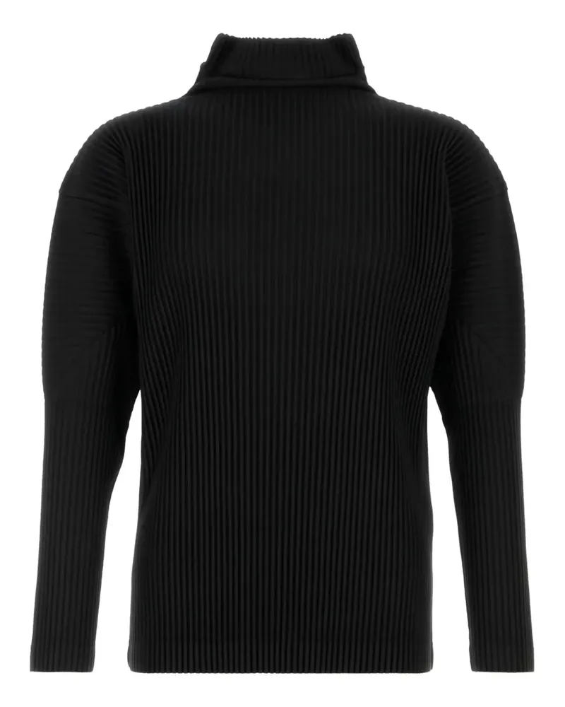 Issey Miyake long-sleeve pleated T-shirt - Schwarz Schwarz