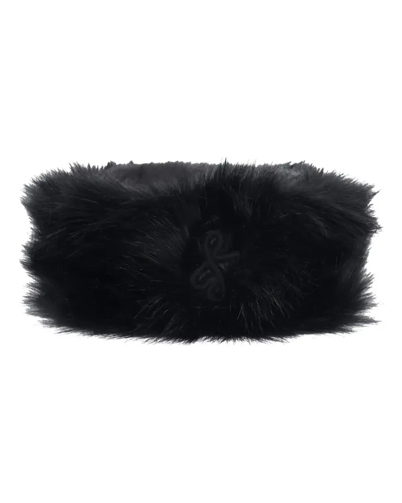 RUSLAN BAGINSKIY Pillbox-Hut aus Faux Fur - Schwarz Schwarz