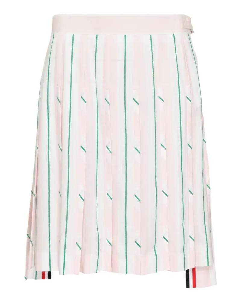 Thom Browne pleated striped mini skirt - Rosa Rosa