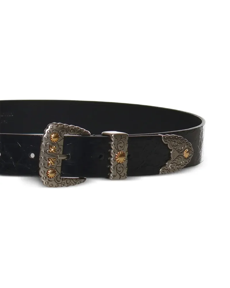 Pinko Gürtel mit geprägter Schnalle - Schwarz Schwarz