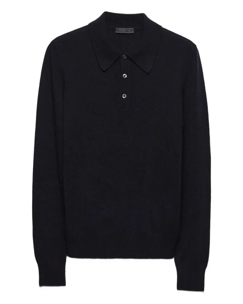 Prada Poloshirt aus Kaschmir - Blau Blau