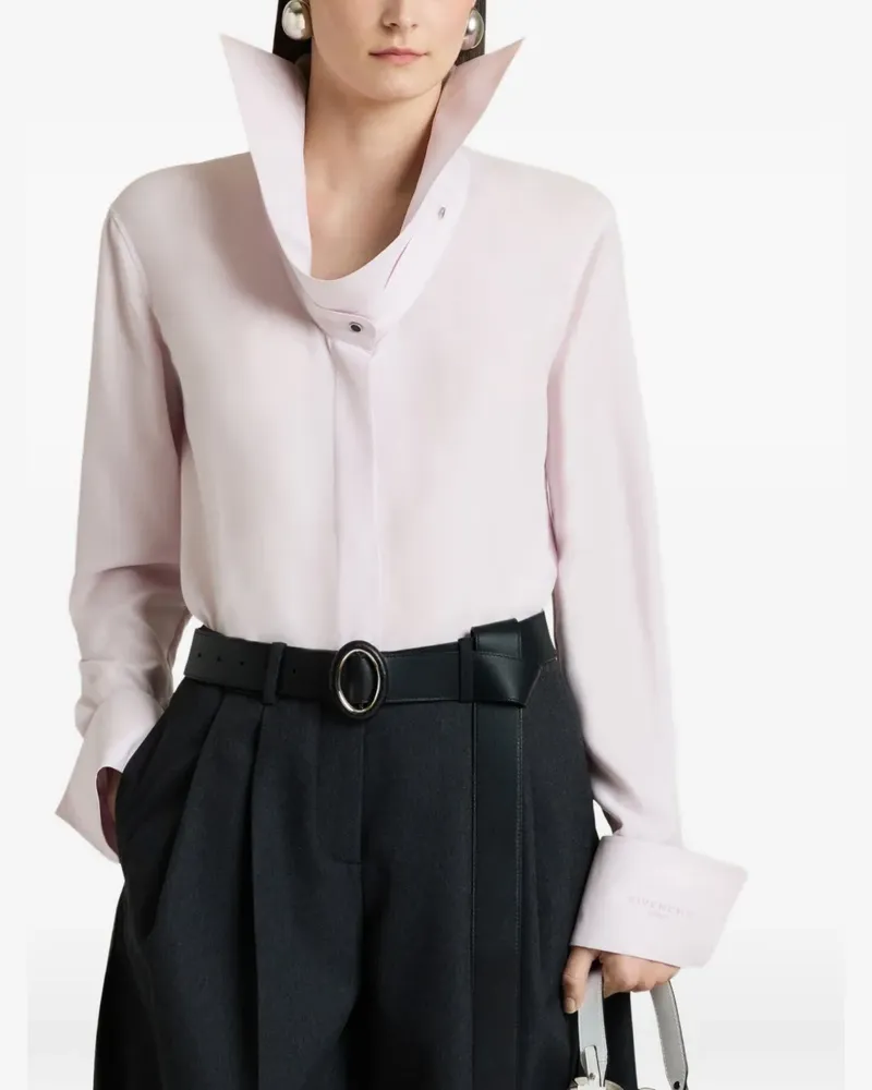 Givenchy Hemd aus Seide mit dekonstruiertem Kragen - Rosa Rosa