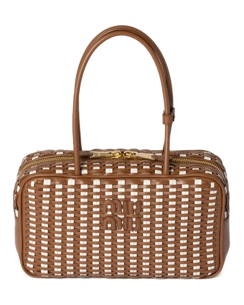 Miu Miu Bea Tote Bag mit gewebter Optik - Braun Braun