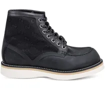 Schnürstiefel mit Logo-Muster - Schwarz