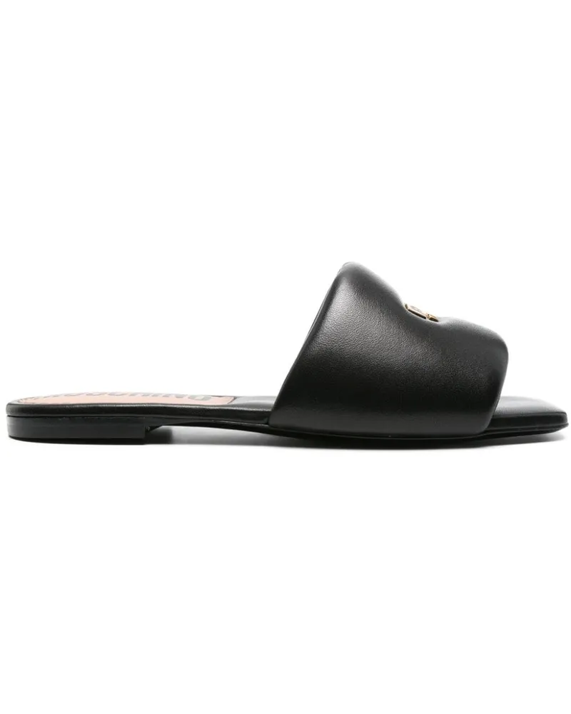 Moschino Sandalen mit Logo-Schild - Schwarz Schwarz