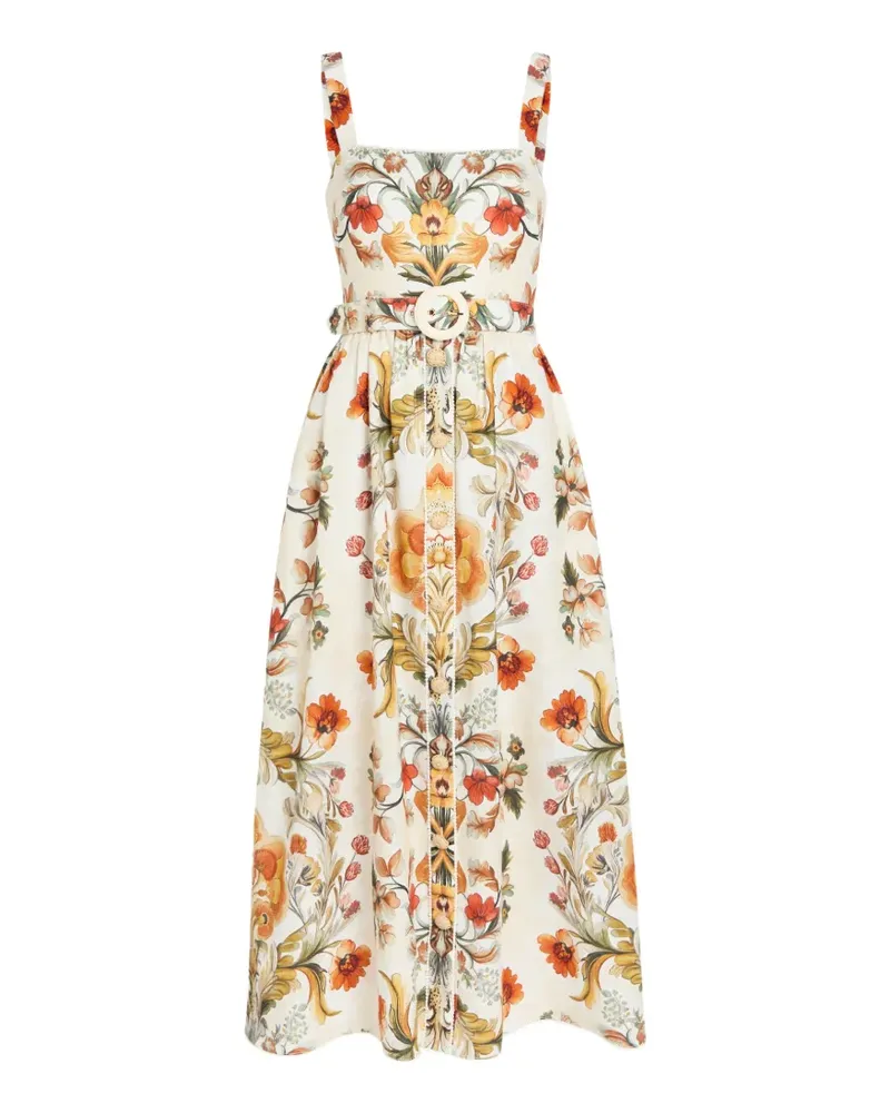 Borgo De Nor Petra Midikleid mit Blumen-Print - Nude Nude