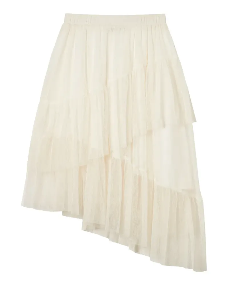 Tout a Coup asymmetric tiered midi skirt - Nude Nude