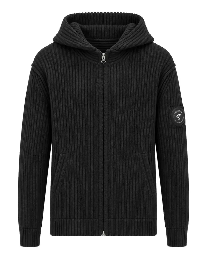 C.P. Company Kapuzenjacke mit Linsen-Detail - Schwarz Schwarz