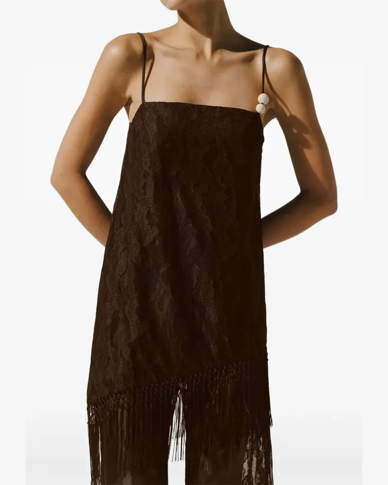 Baobab Collection Noe Spitzentop mit Fransen - Braun Braun