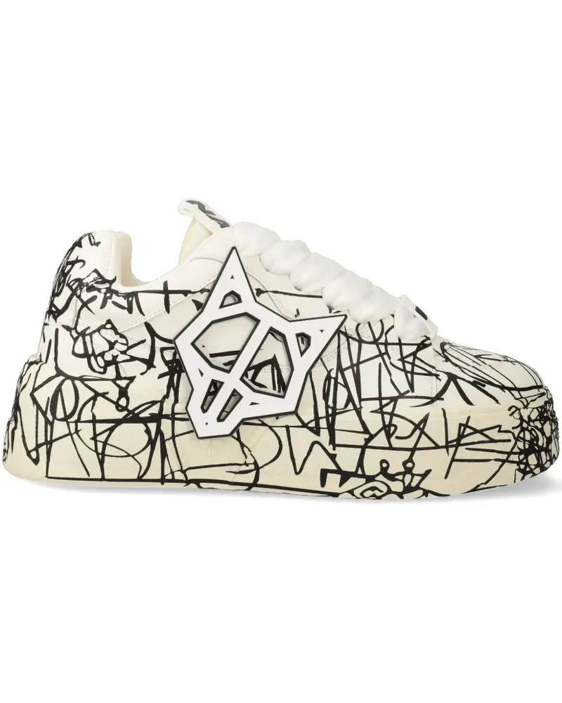 Naked Wolfe Plateau-Sneakers mit Print - Weiß Weiß