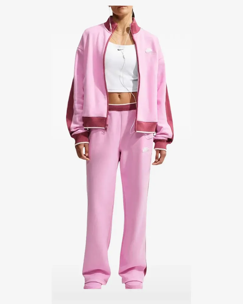 Nike fleece-texture panelled track jacket - Rosa Rosa