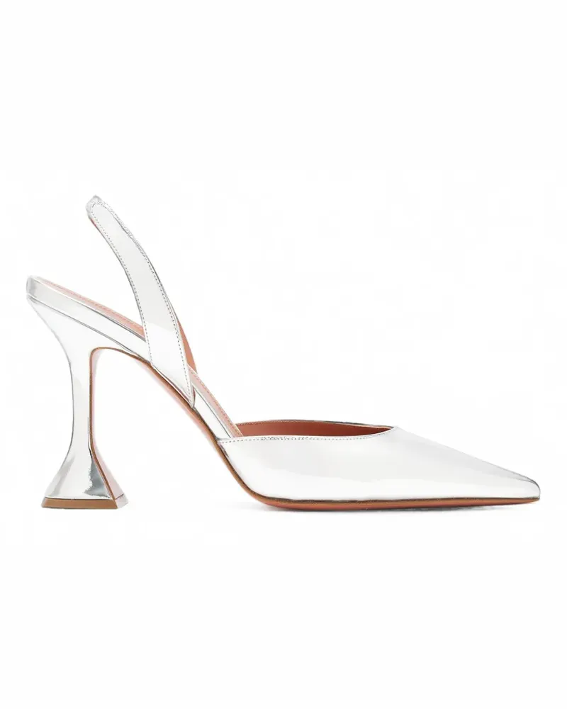 Amina Muaddi Holli Slingback-Pumps - Silber Silber
