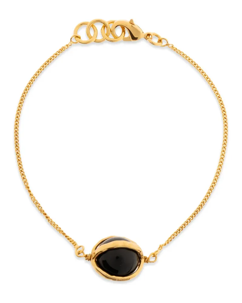 Jil Sander stone-pendant curb-chain bracelet - Gold Gold