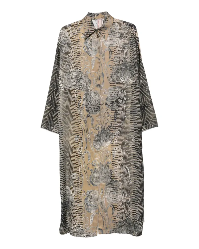Antonio Marras floral-print striped maxi dress - Braun Braun