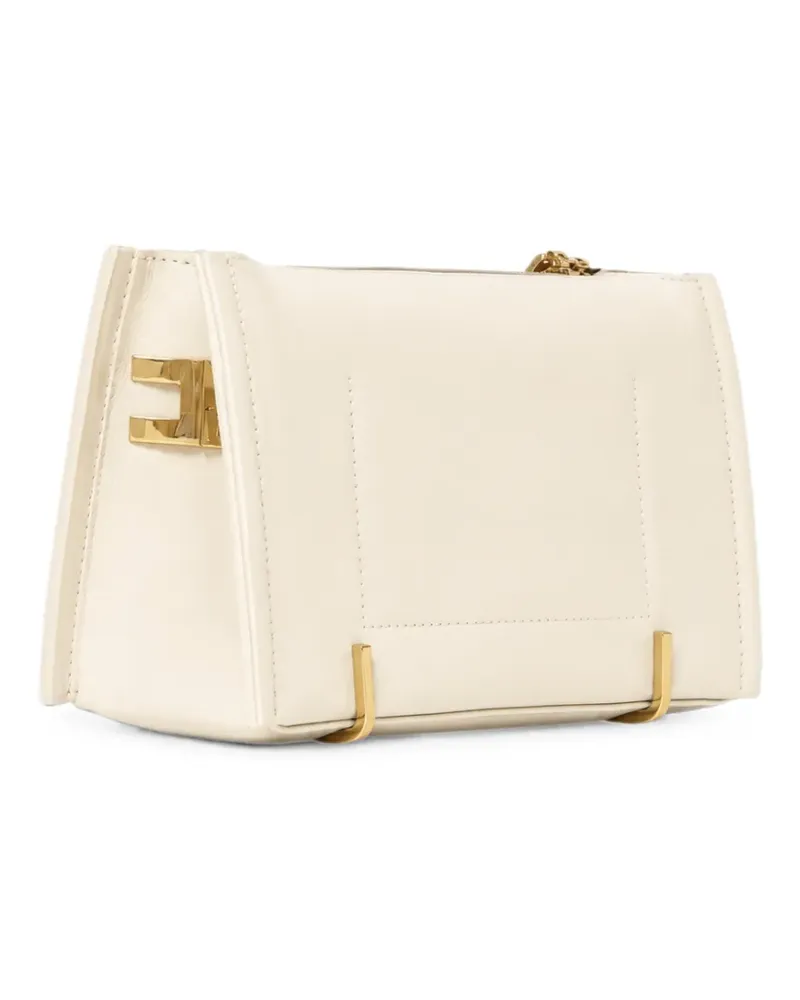 Elisabetta Franchi logo-plaque clutch bag - Nude Nude
