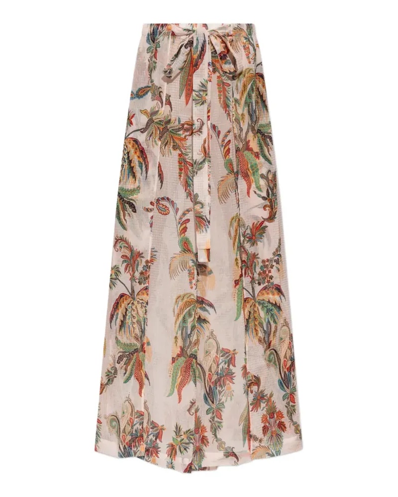 Etro paisley-print slit-detail palazzo pants - Nude Nude