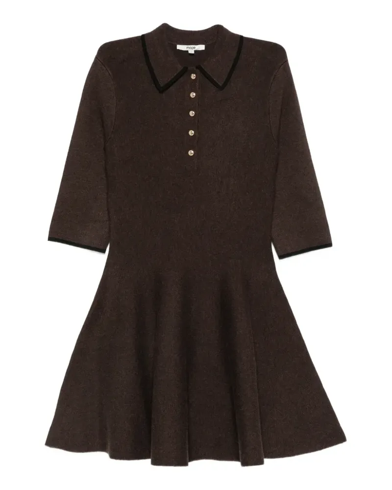 Maje Minikleid mit geknöpftem Kragen - Braun Braun