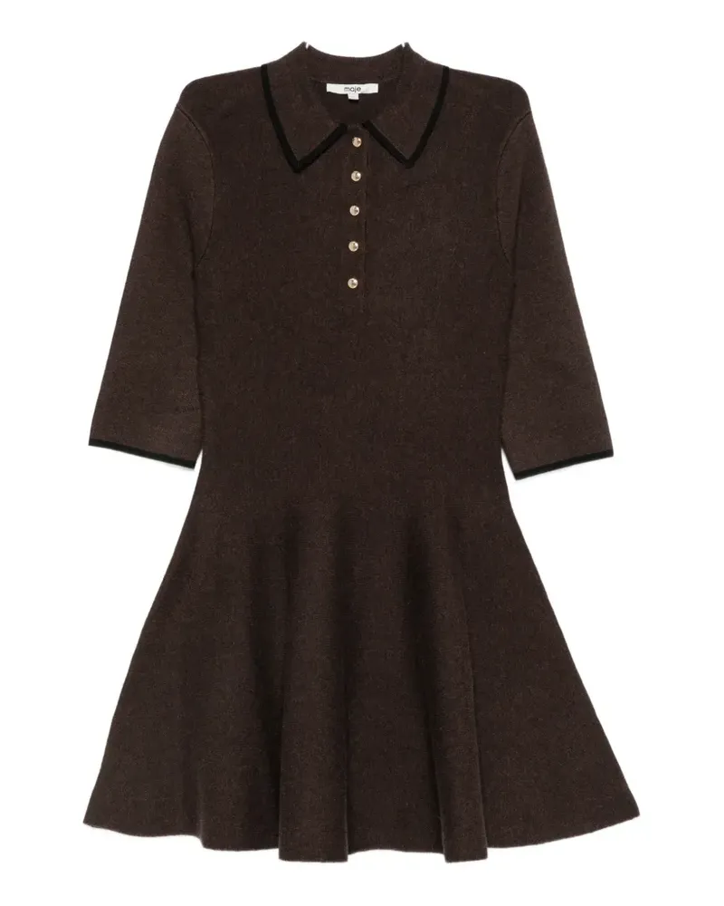 Maje button-up collared mini dress - Braun Braun