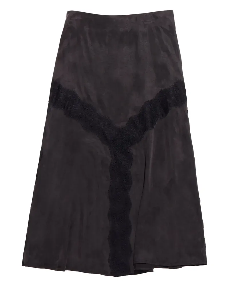 BIMBA Y LOLA Midirock mit Spitzendetail - Schwarz Schwarz