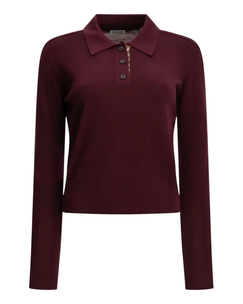 Burberry Langärmeliges Poloshirt - Violett Violett