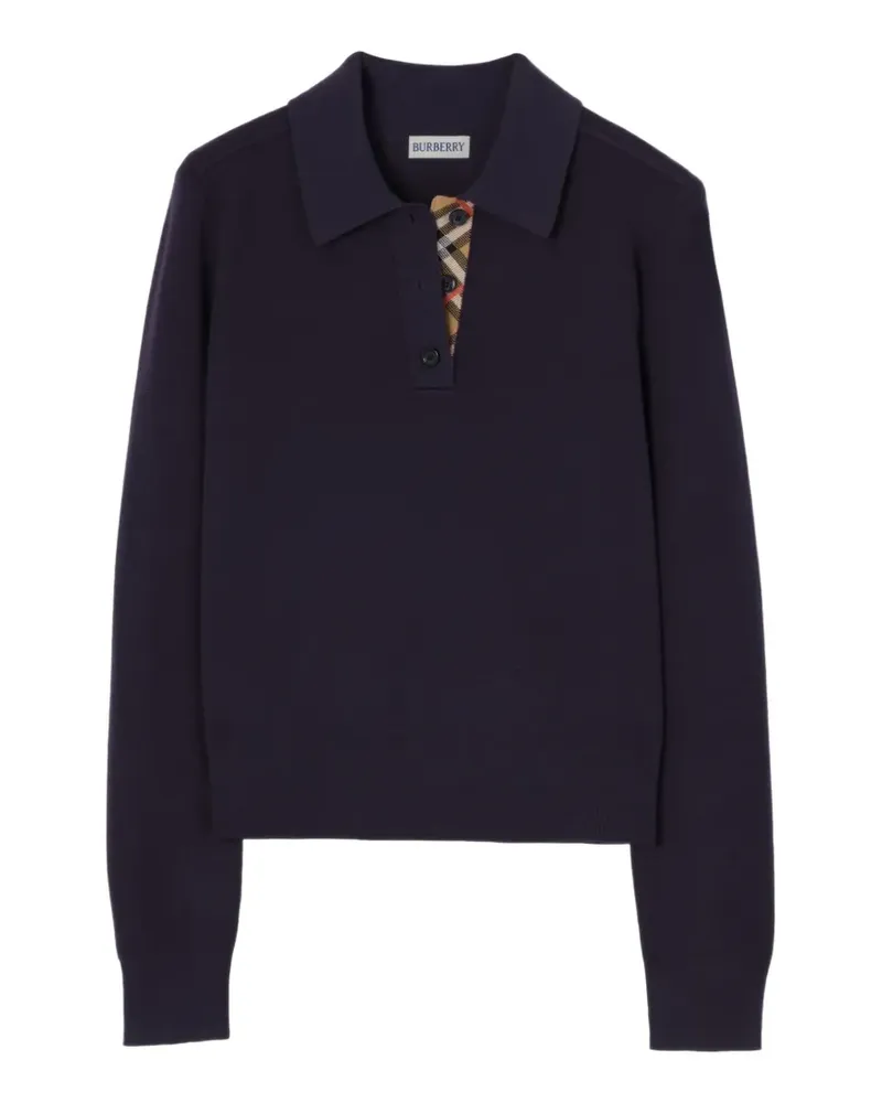 Burberry Langärmeliges Poloshirt - Violett Violett