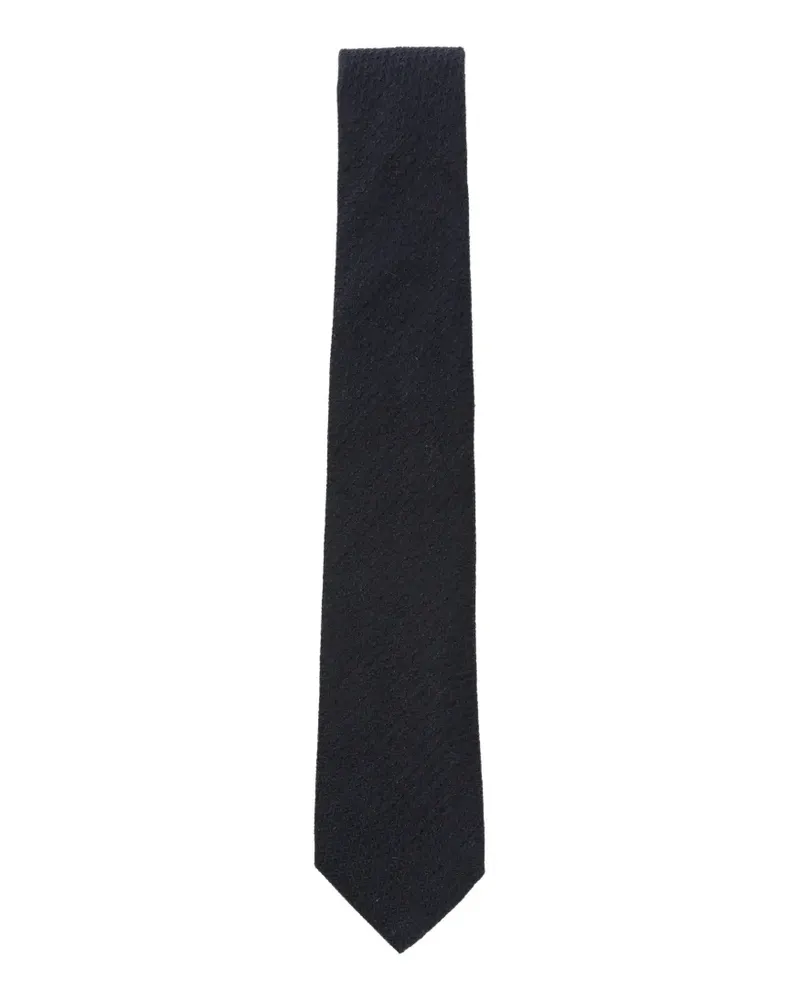 Canali Strukturierte Seidenkrawatte - Blau Blau