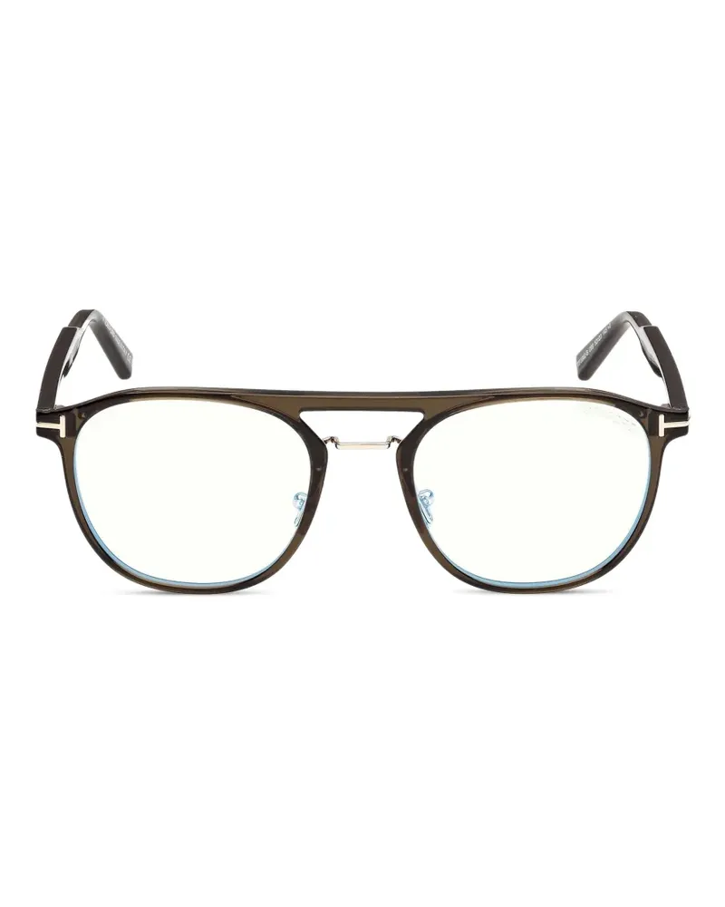 Tom Ford Pilotenbrille mit T-Motiv - Grün Grün