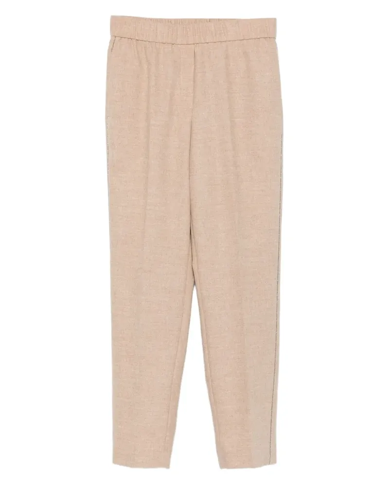 Peserico Seitenstreifen-Hose mit elastischem Bund - Nude Nude