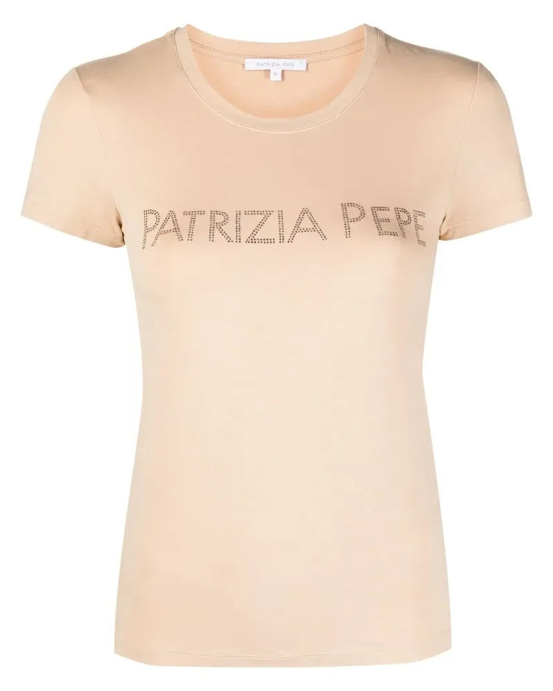 Patrizia Pepe T-Shirt mit Strass - Nude Nude