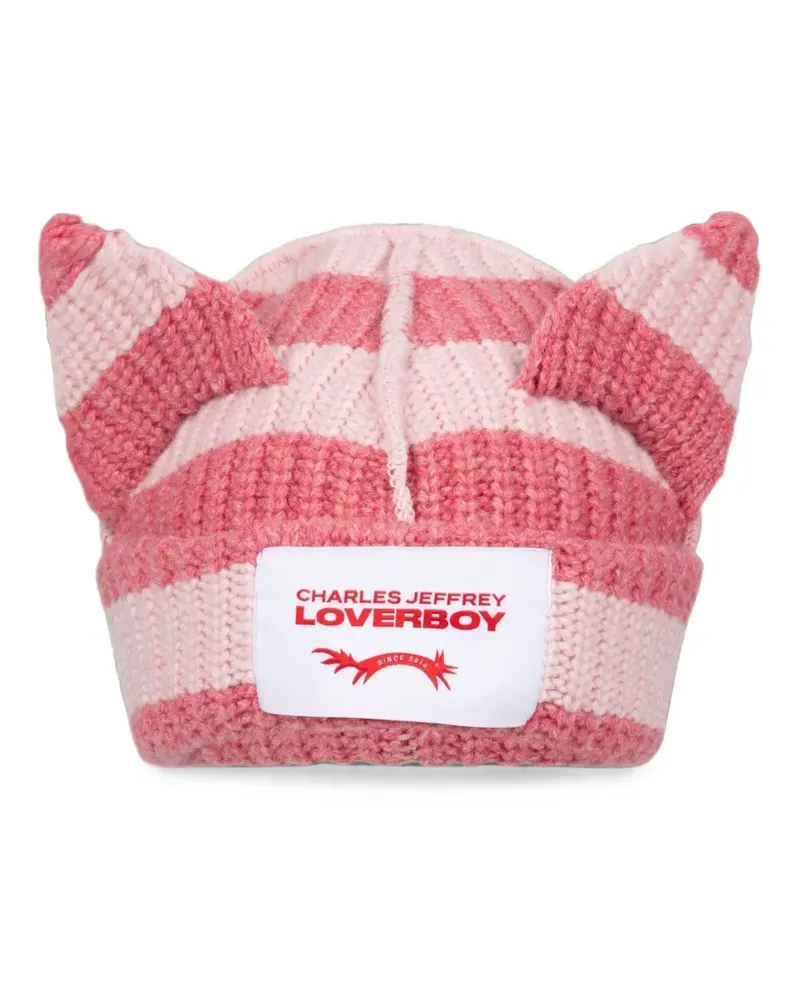 Charles Jeffrey Loverboy Gestreifte Chunky Ears Beanie - Rosa Rosa