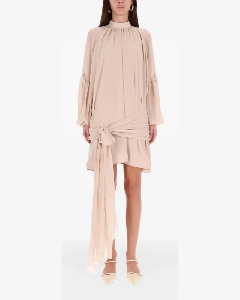 ROTATE Birger Christensen knot-detail mini dress - Nude Nude