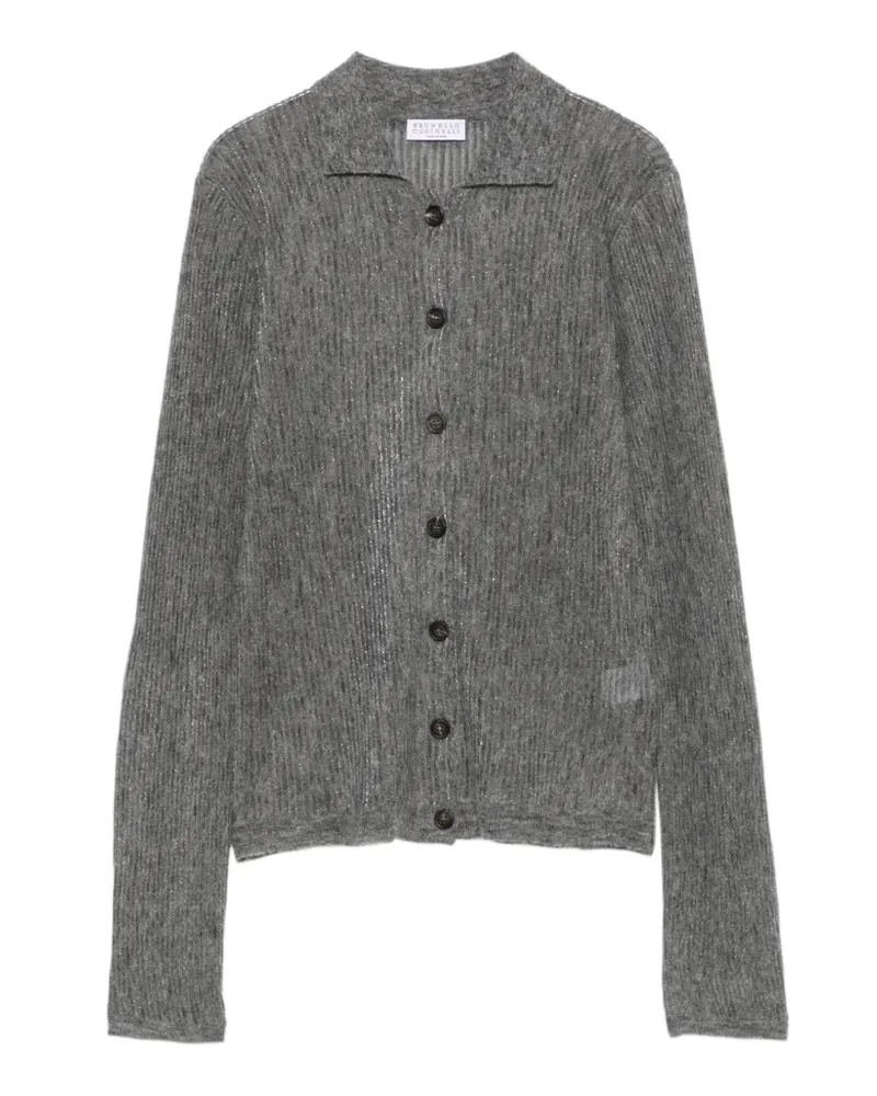 Brunello Cucinelli Gerippter Cardigan mit Knöpfen - Grau Grau