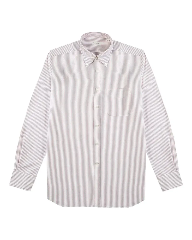 Glanshirt Gestreiftes Oxford-Hemd - Weiß Weiß